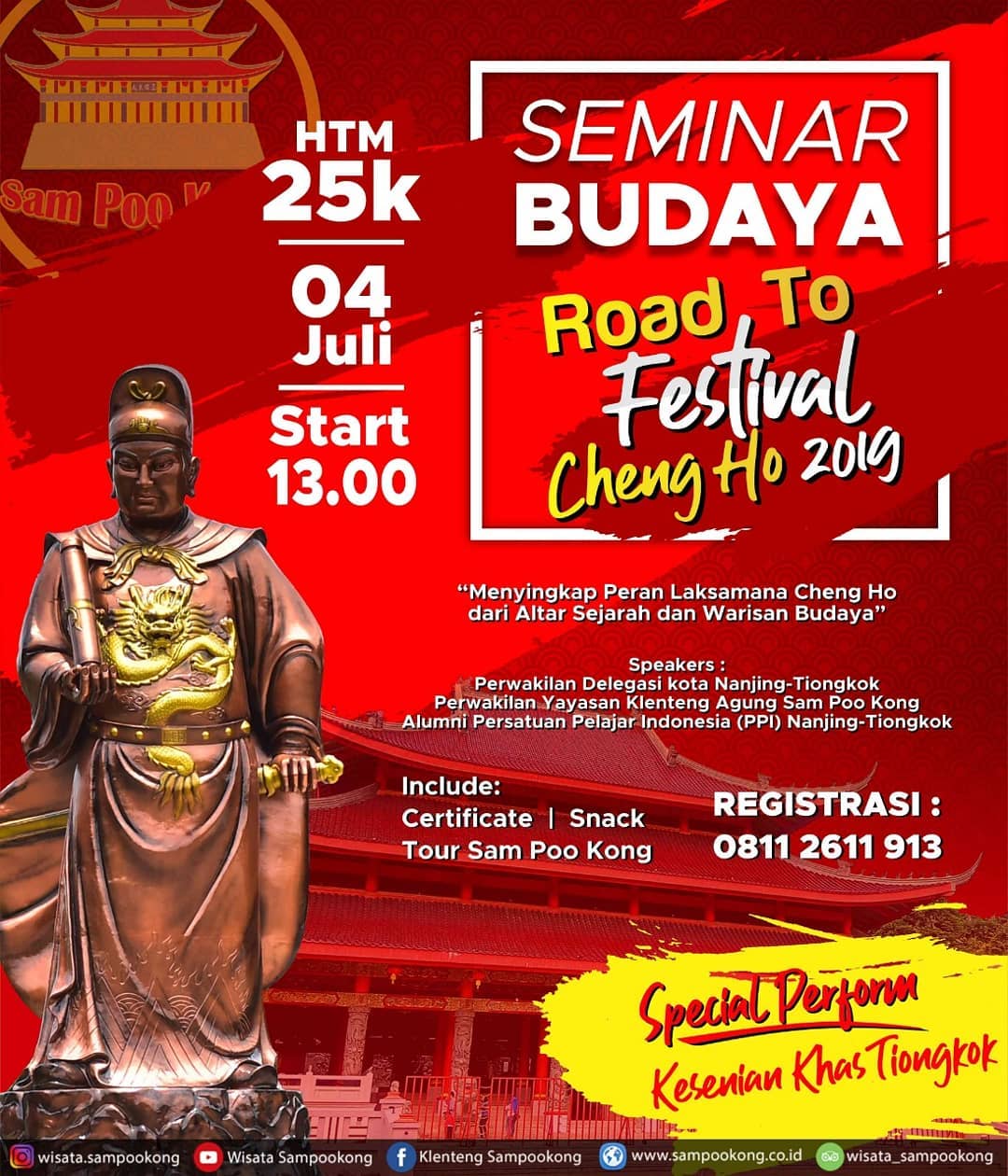 EVENTS SEMARANG : SEMINAR BUDAYA ROAD TO FESTIVAL CHENG HO 2019